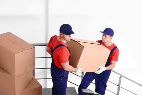 Man and Van team packing belongings for a Chiswick move